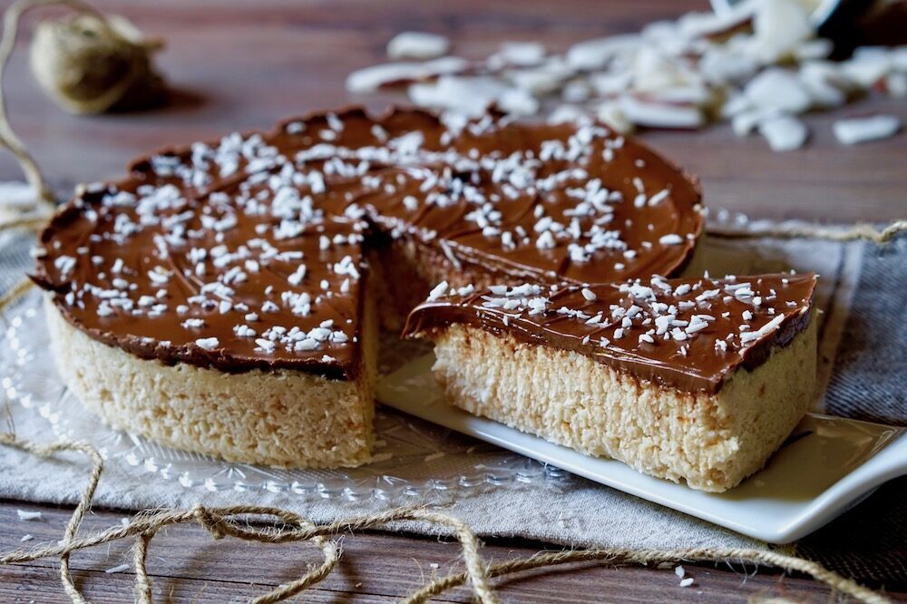 Torta al cocco e nutella senza cottura