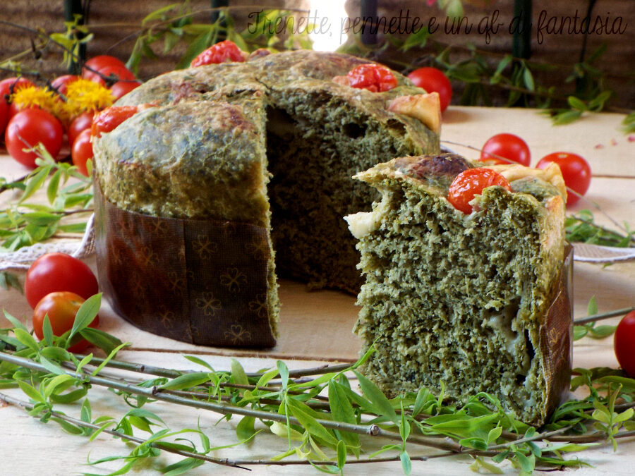 Torta al formaggio con cicoria piccante