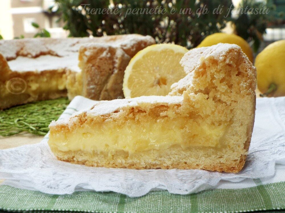Torta al limone con doppio impasto