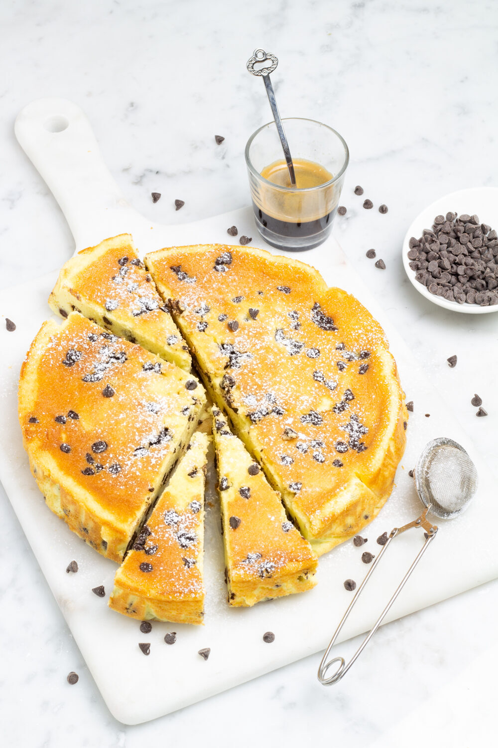 Torta alla ricotta e gocce di cioccolato