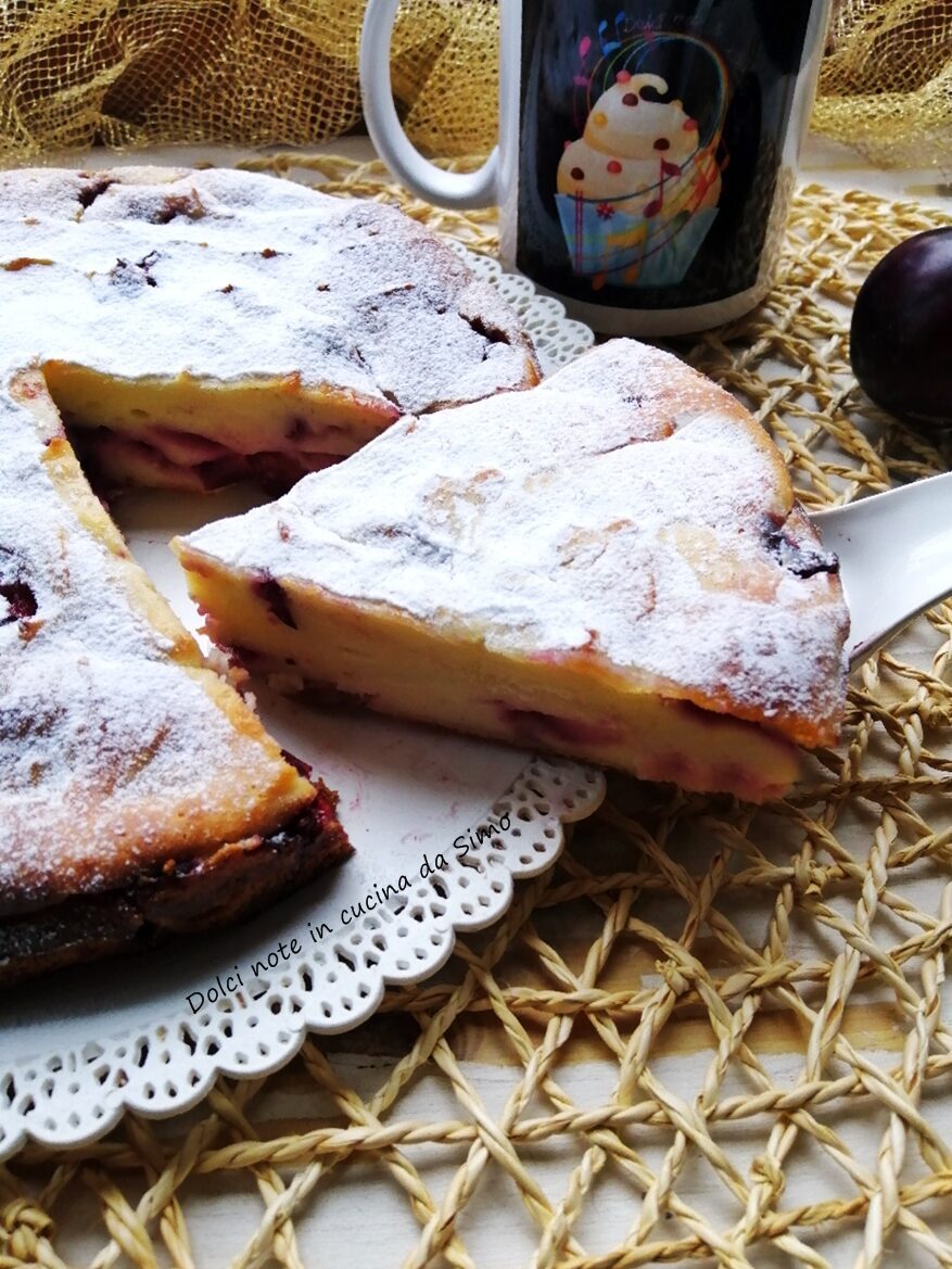 Torta alla ricotta e prugne