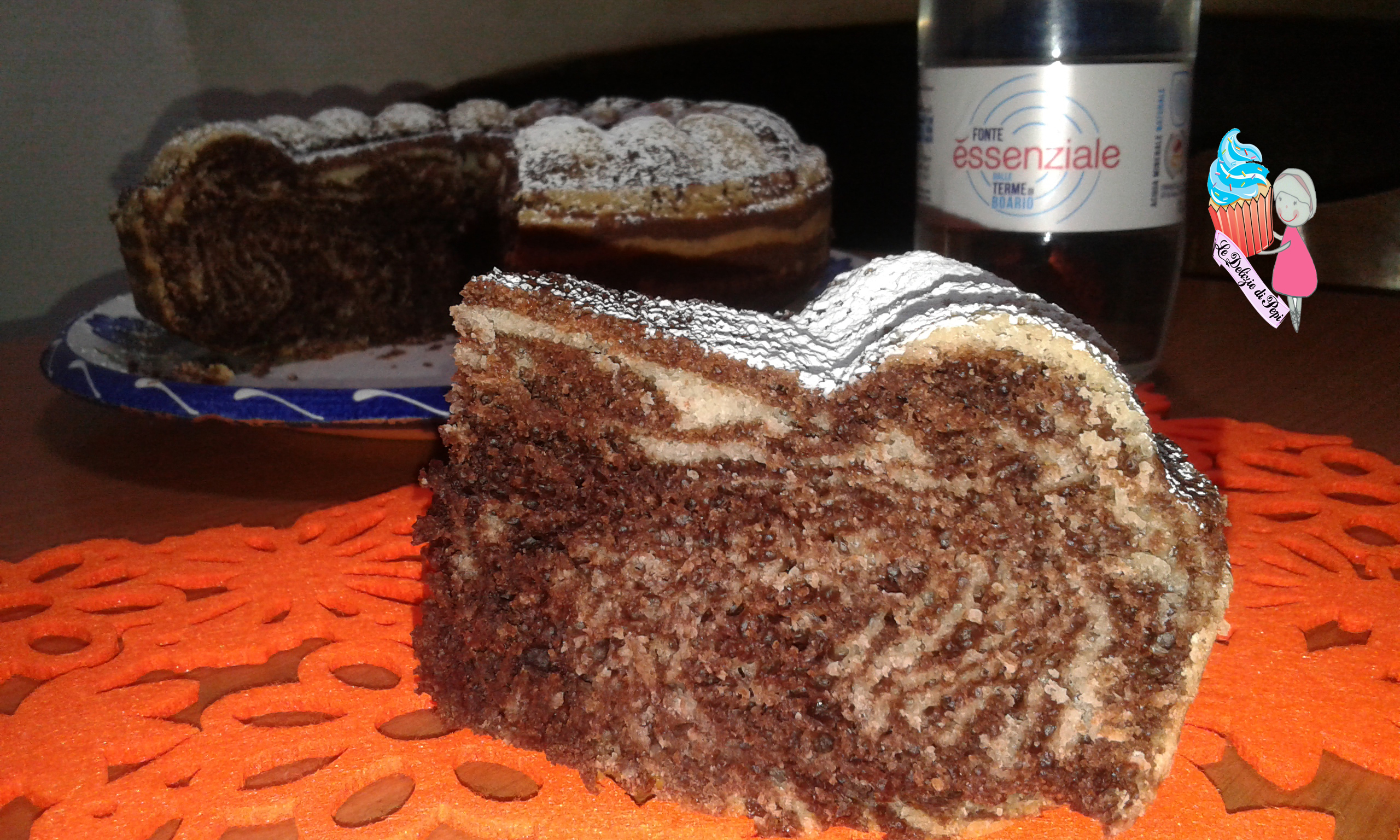Torta all’acqua bicolore