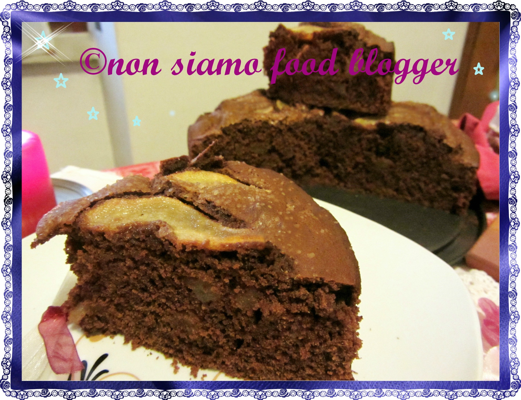 Torta all’acqua pere e cioccolato