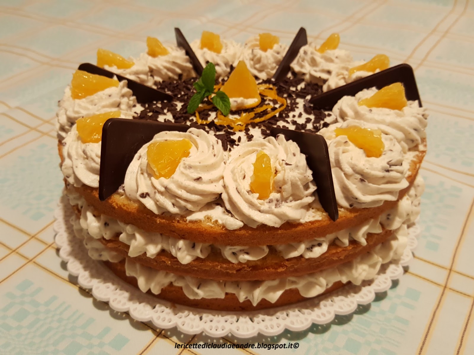 Torta all'arancia e crema alla stracciatella