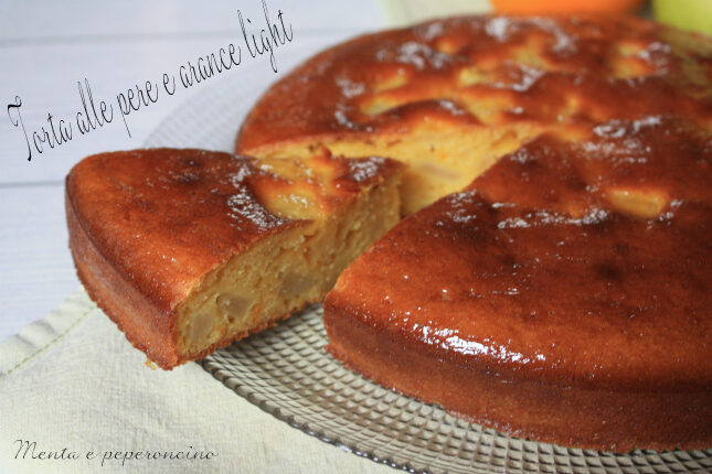 Torta alle pere e arance light