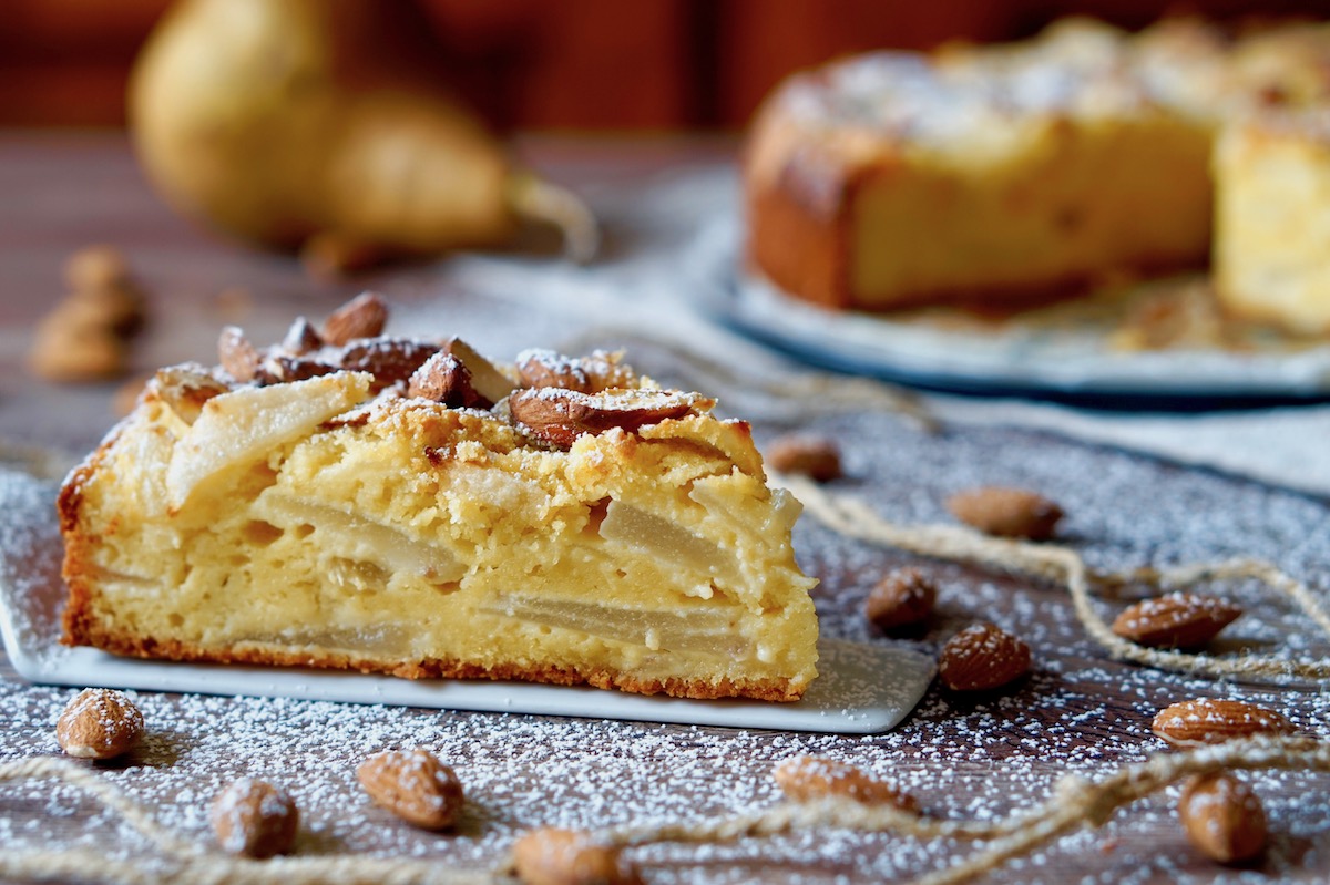 Torta alle pere, ricotta e zenzero