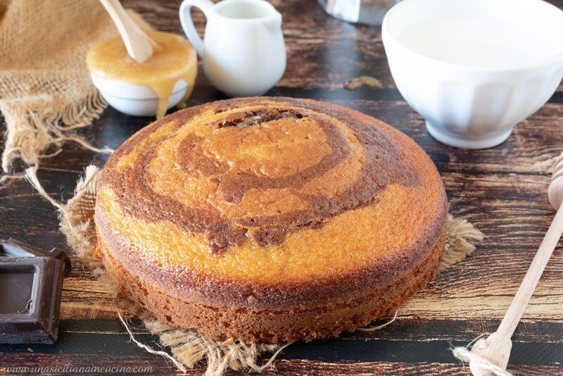 Torta allo yogurt bicolore morbida