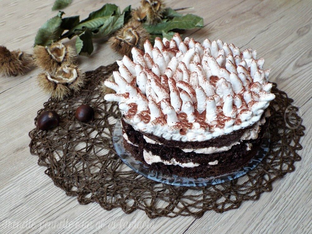 Torta anemone con crema di castagne