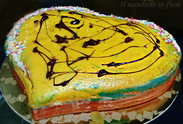 Torta arlecchino con cioccolato bianco e nero