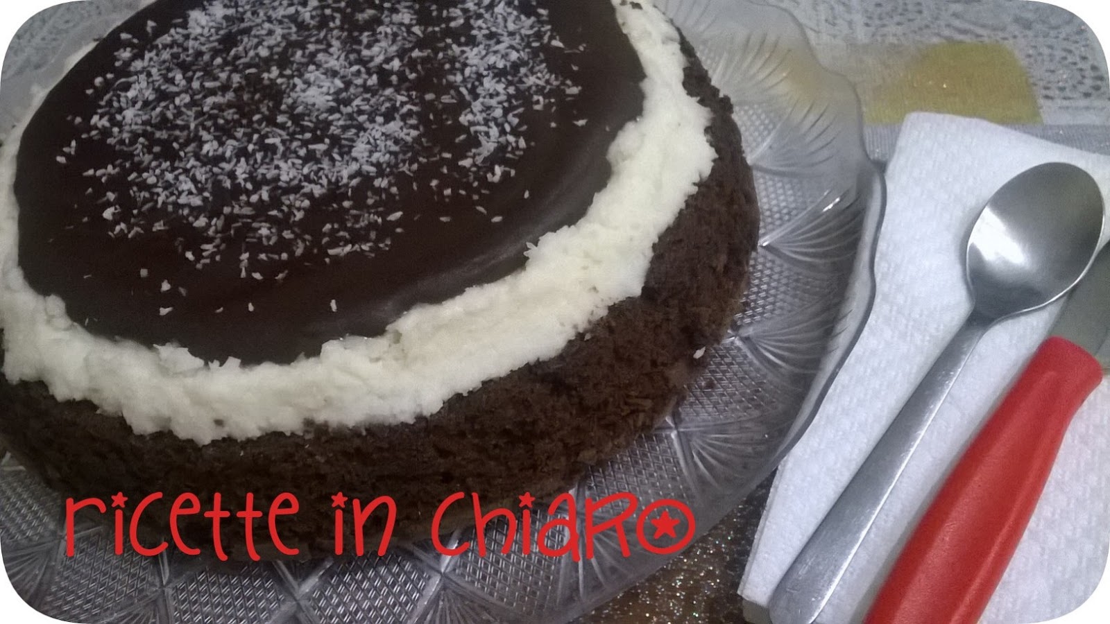 Torta bicolore cocco e cioccolato