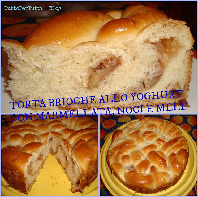 Torta brioche allo yoghurt con marmellata, noci e mele – passo a passo