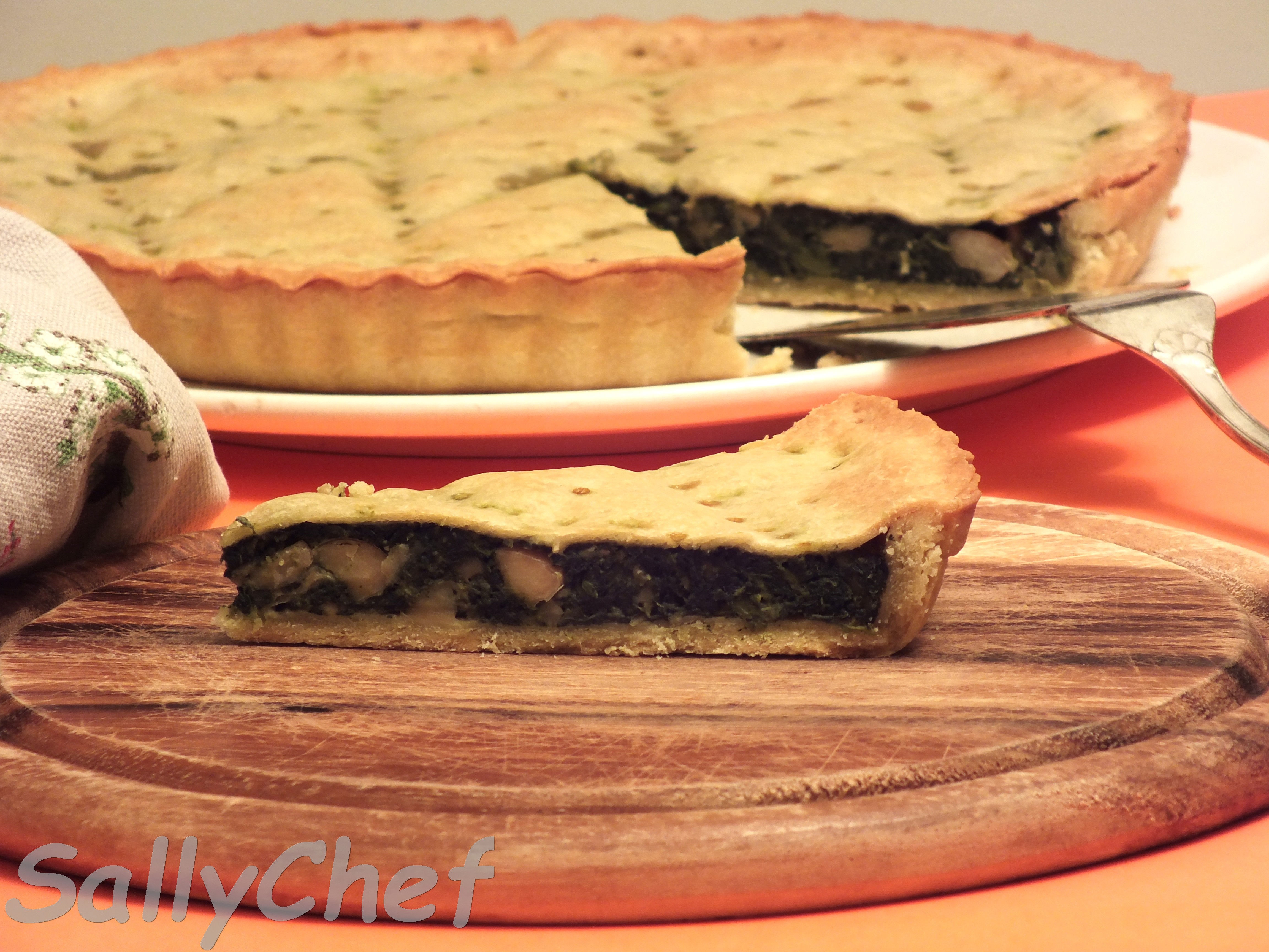 Torta brisé con fagioli bianchi, senza occhio