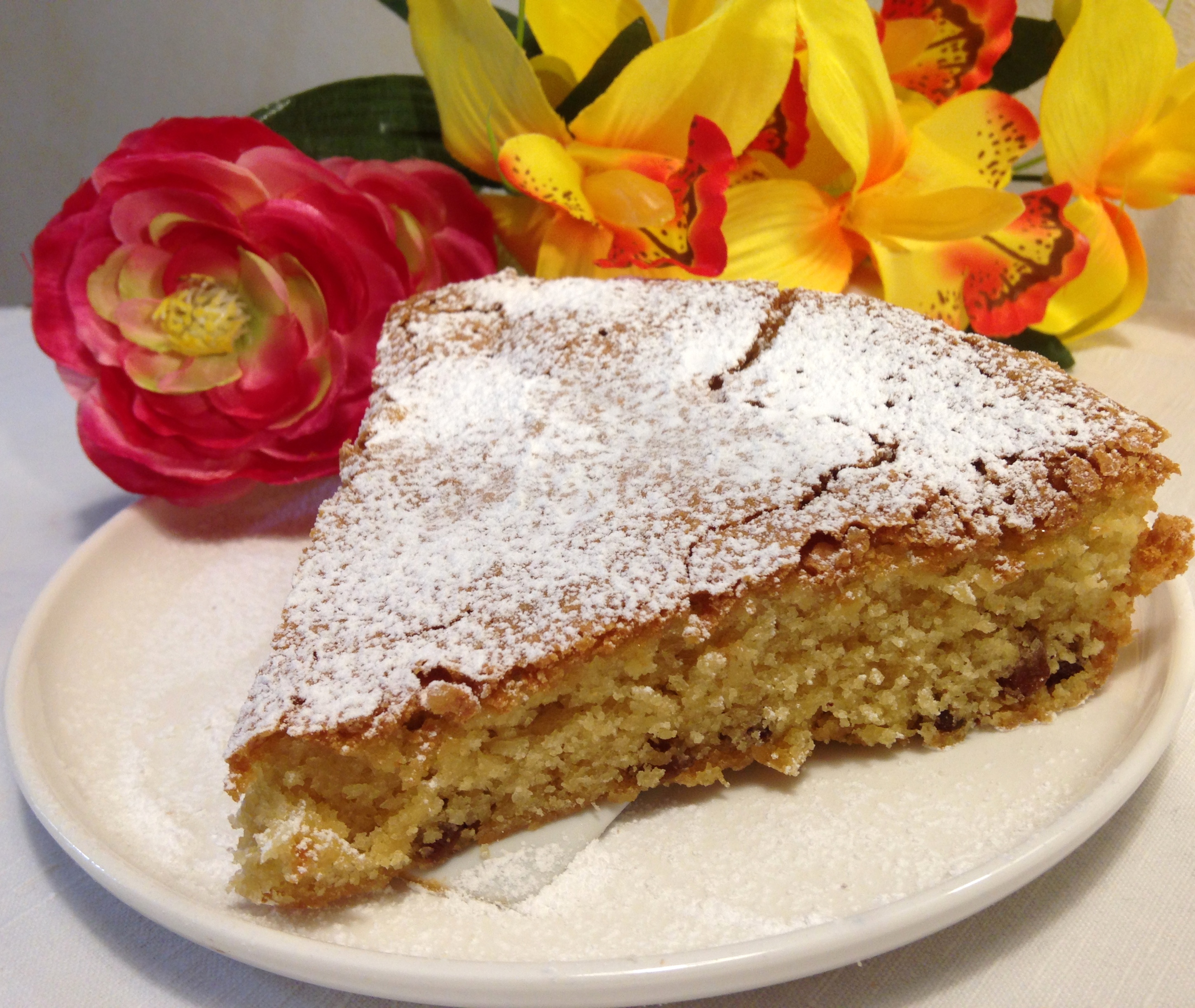 Torta campagnola con olio di semi e uvetta