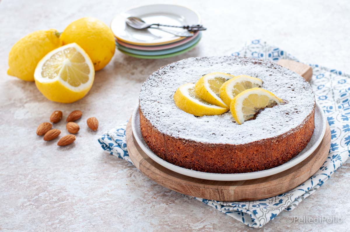 Torta caprese al limone e cioccolato bianco