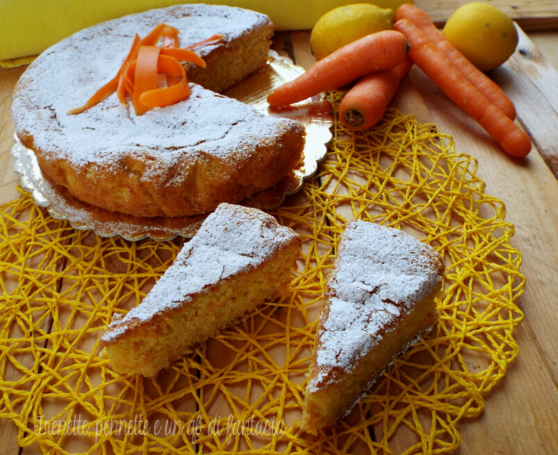 Torta carote e mandorle profumata alle clementine