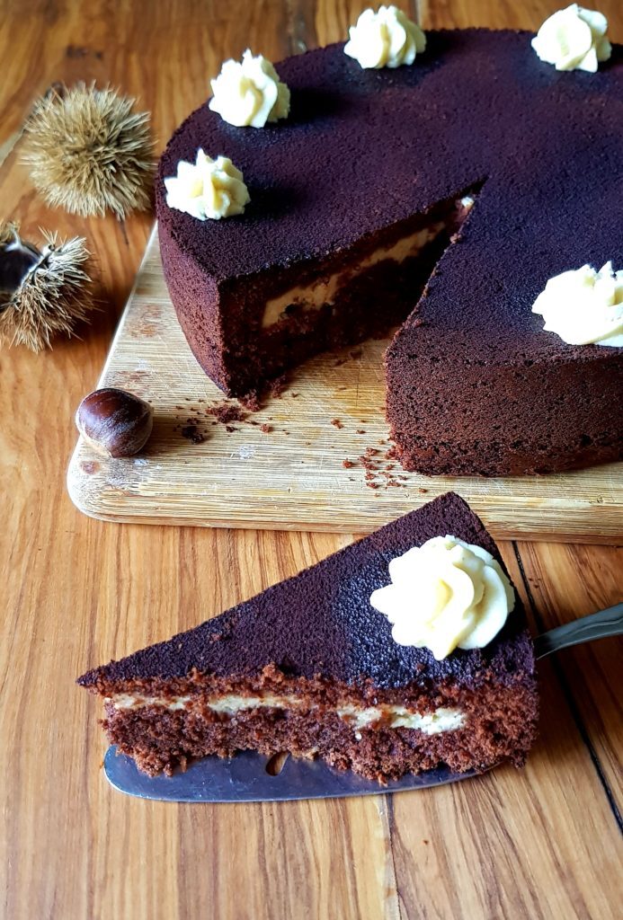 Torta castagne e cioccolato