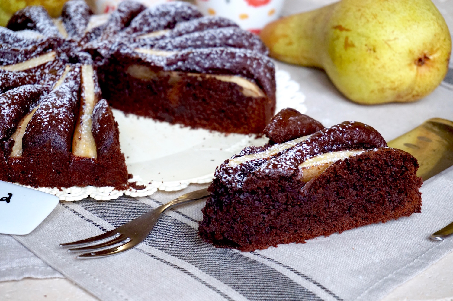 Torta cioccolato e pere