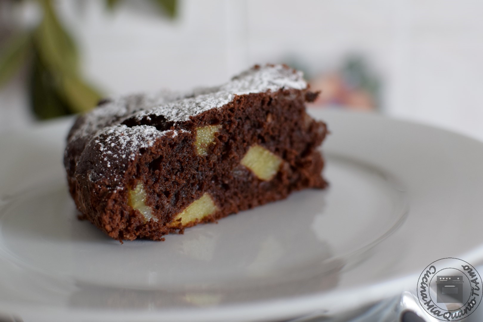 Torta cioccolato e pere senza lattosio