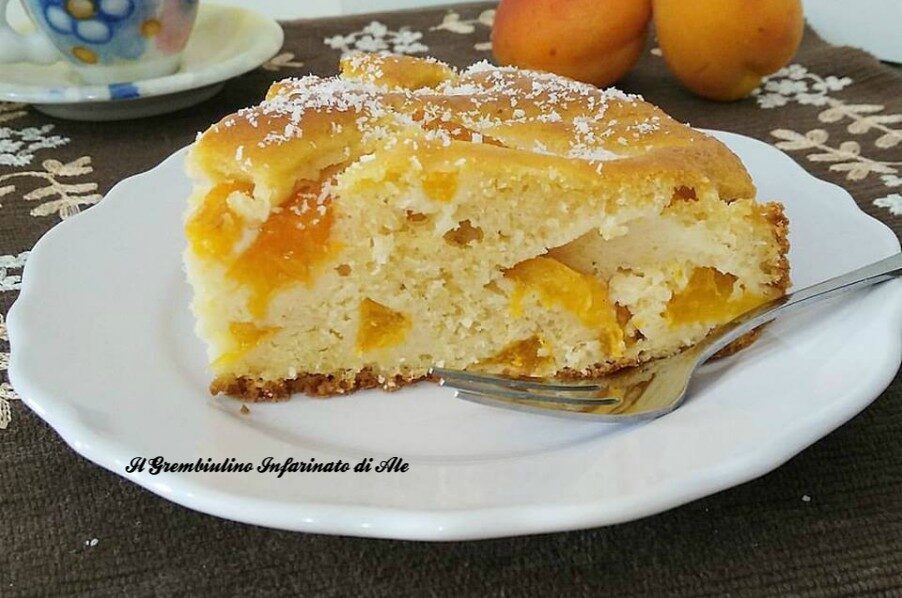 Torta cocco e albicocche