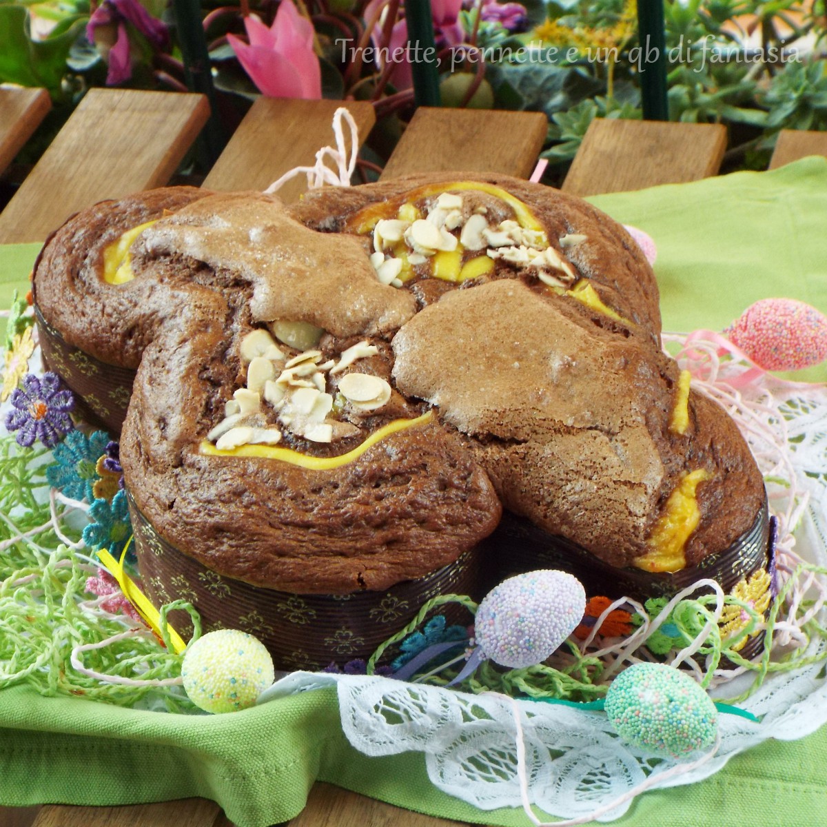 Torta colomba con cuore di nutella e crema
