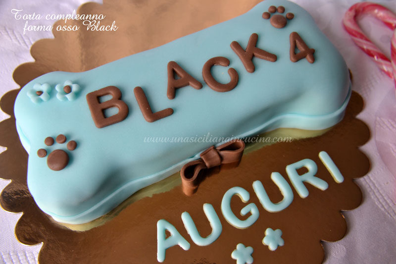 Torta compleanno forma osso black