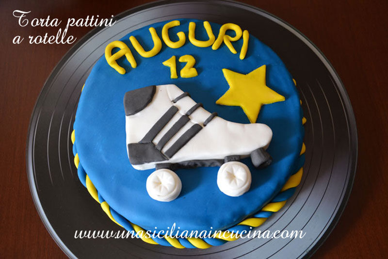Torta compleanno pattini a rotelle