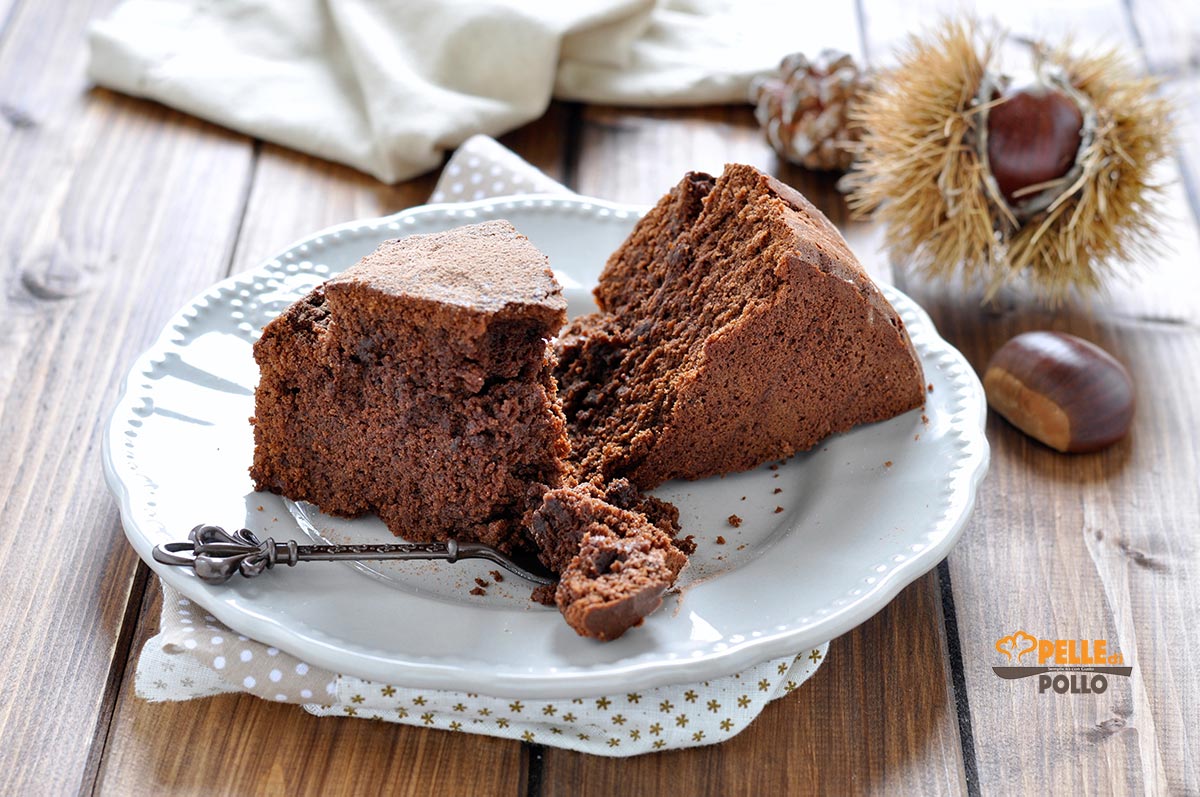 Torta con farina di castagne e cioccolato