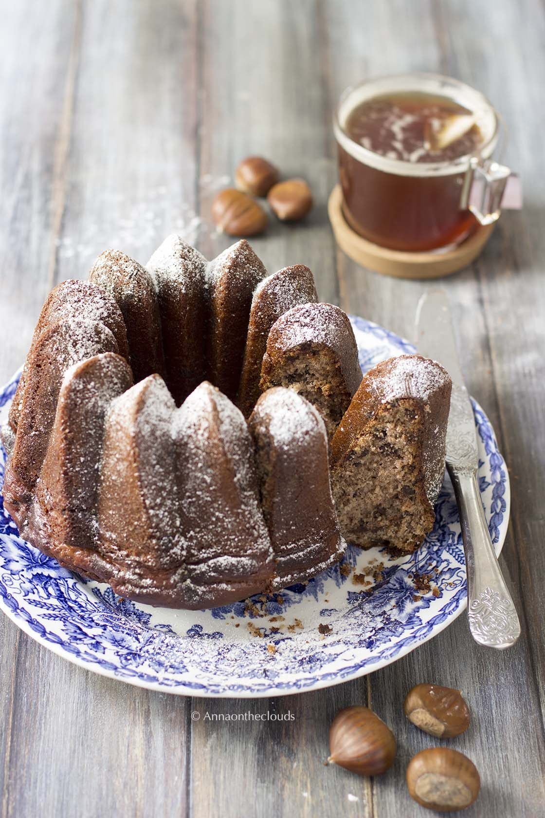 Torta con farina di castagne, mascarpone e cioccolato