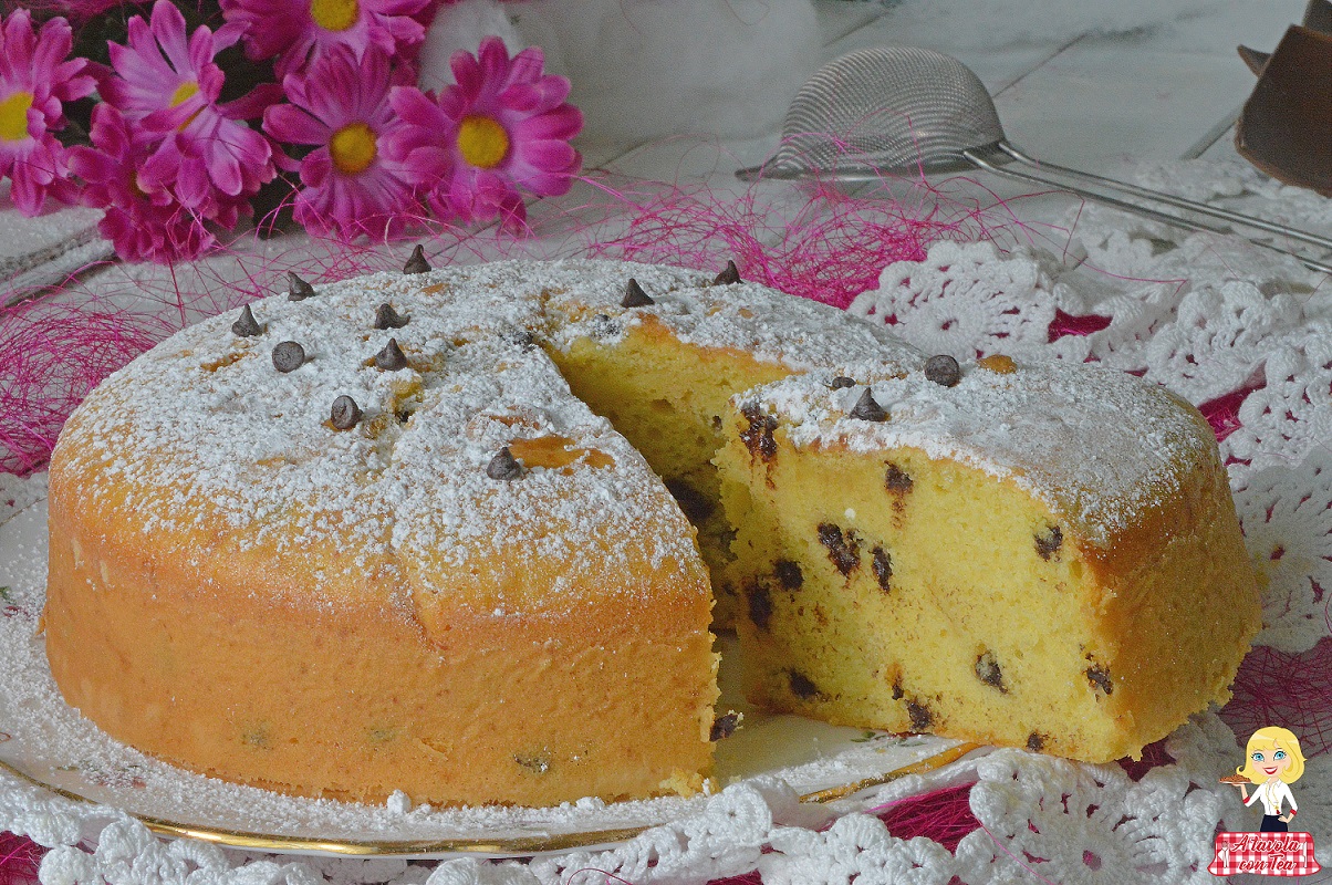 Torta con gocce di cioccolato ricetta facile e senza burro