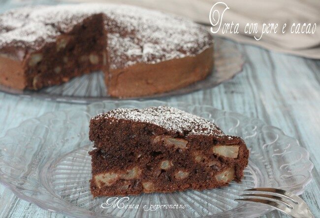 Torta con pere e cacao