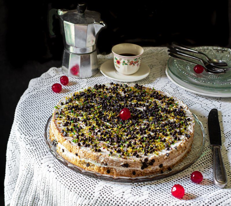 Torta crema di ricotta e caffè