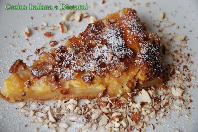 Torta cremosa alle pesche noci