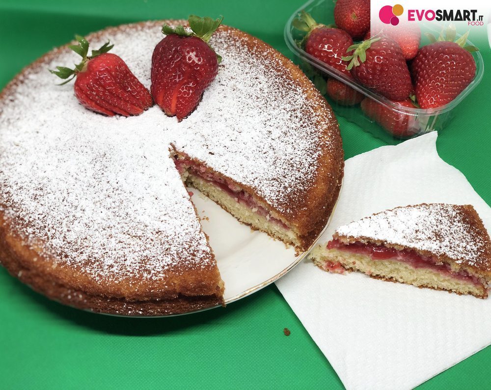 Torta cremosa limone e fragole : senza glutine e lattosio