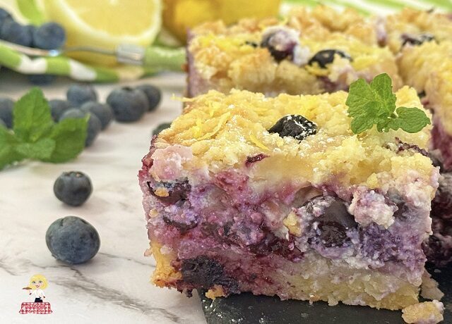 Torta cruble con mirtilli