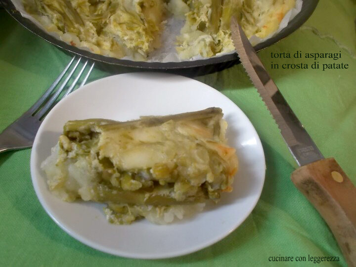 Torta di asparagi in crosta di patate