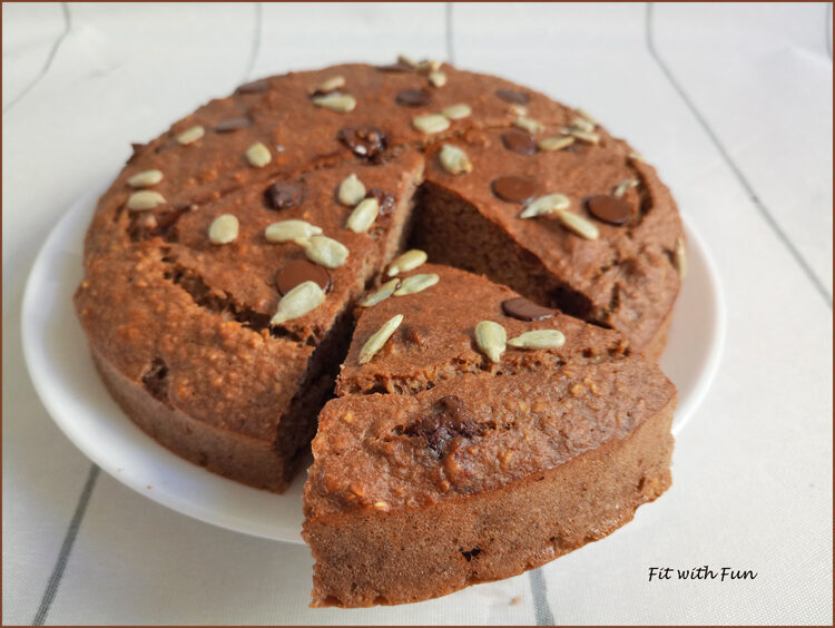 Torta di avena con cioccolato e semi di girasole