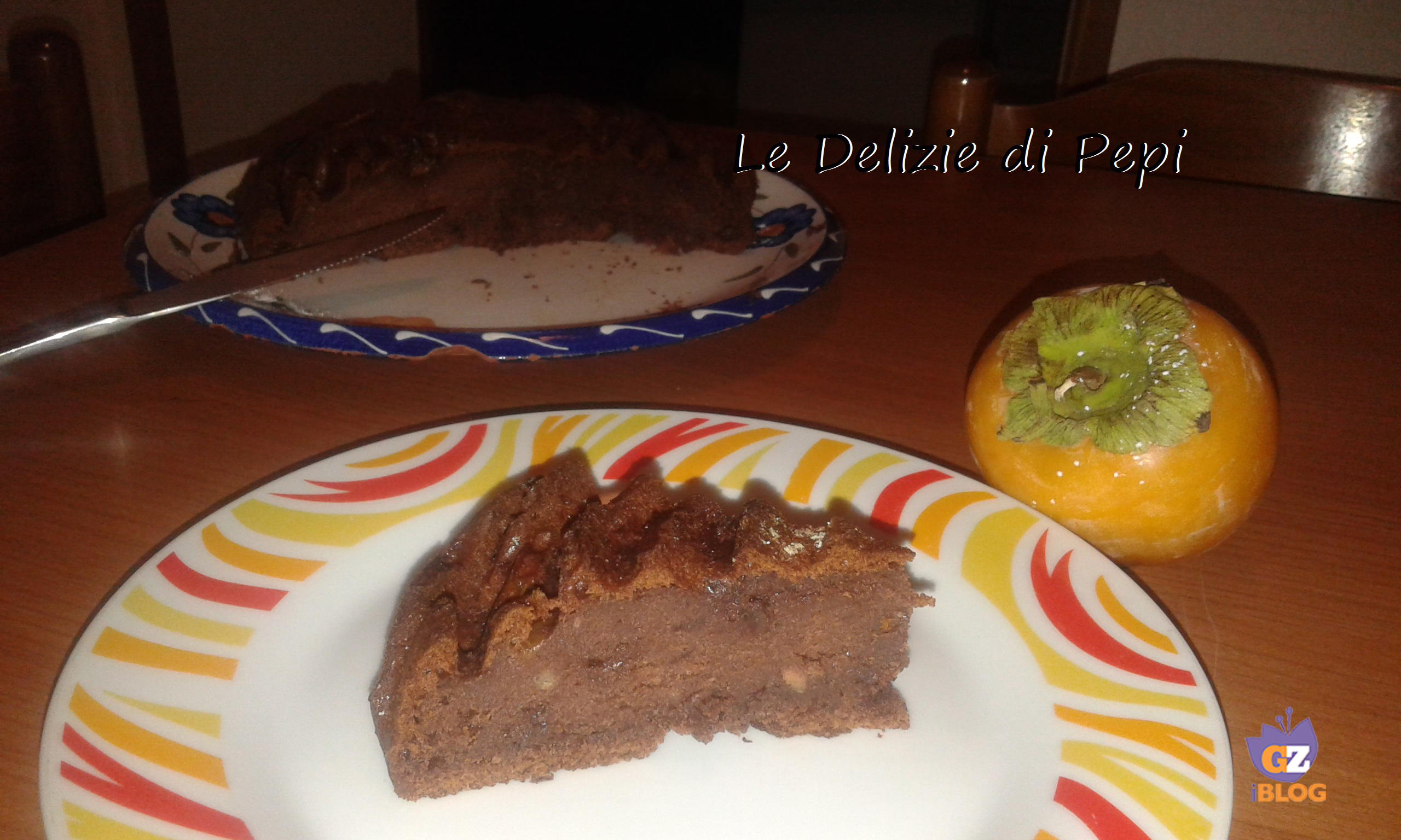 Torta di cachi e cioccolato