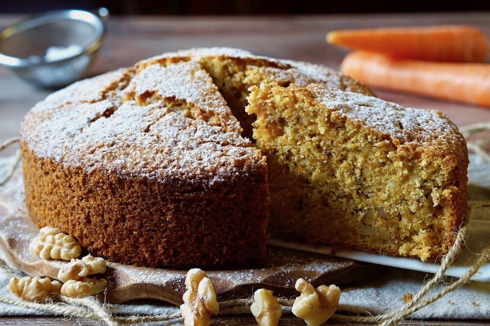 Torta di carote e noci