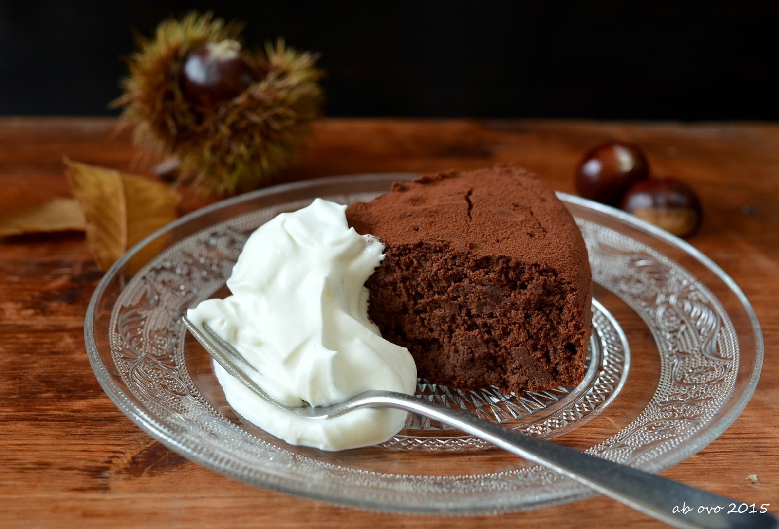 Torta di castagne e cioccolato al rum (senza farina)