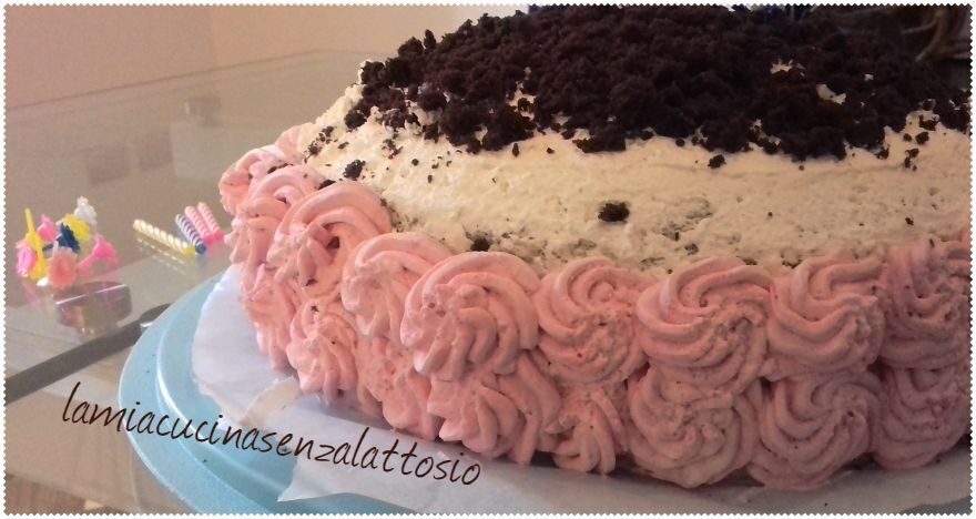 Torta di compleanno cioccolato e mousse ai frutti di bosco – senza uova senza lattosio