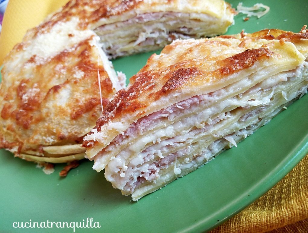 Torta di crepes al prosciutto cotto