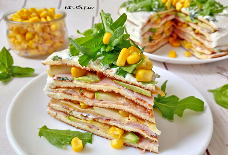 Torta di crepes fredda salata e senza glutine