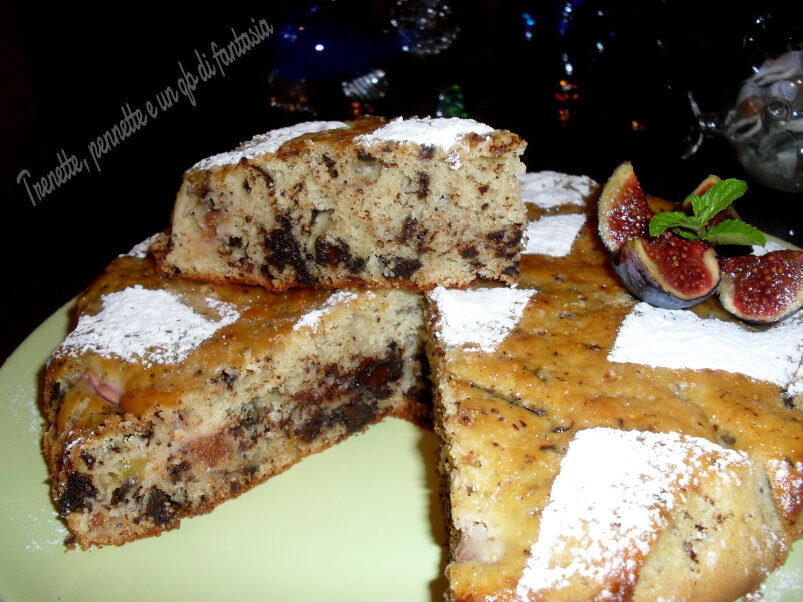 Torta di fichi settembrini e cioccolato fondente