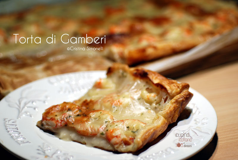 Torta di gamberi al gratin con besciamella senza latte