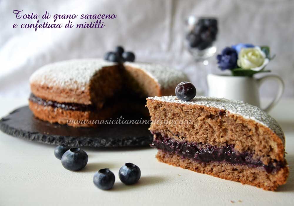 Torta di grano saraceno e confettura mirtilli