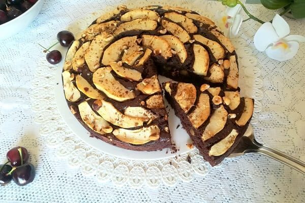 Torta di mele al cioccolato bimby o tradizionale, senza lievito