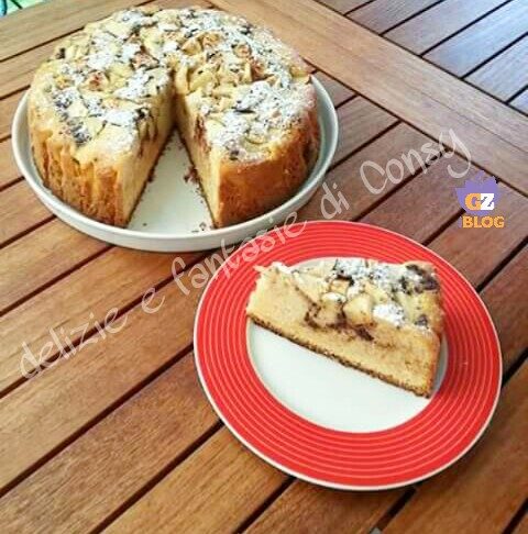 Torta di mele con pezzi di cioccolato