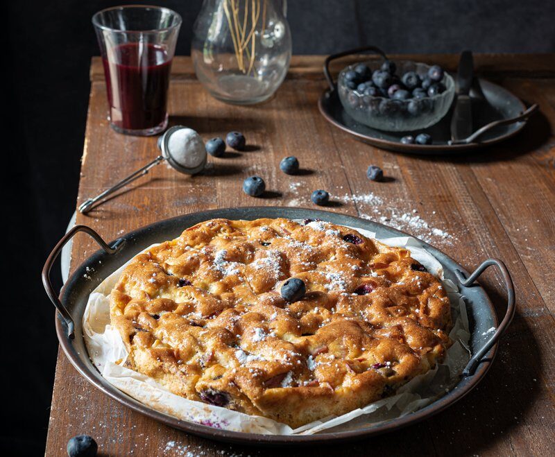 Torta di mele e mirtilli