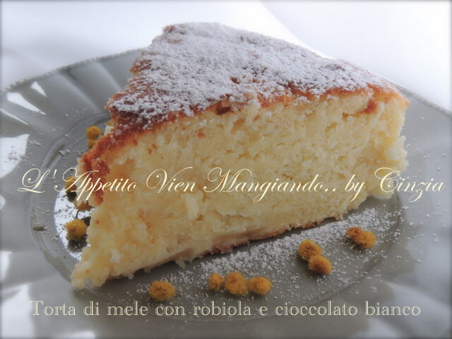 Torta di mele, robiola e cioccolato bianco