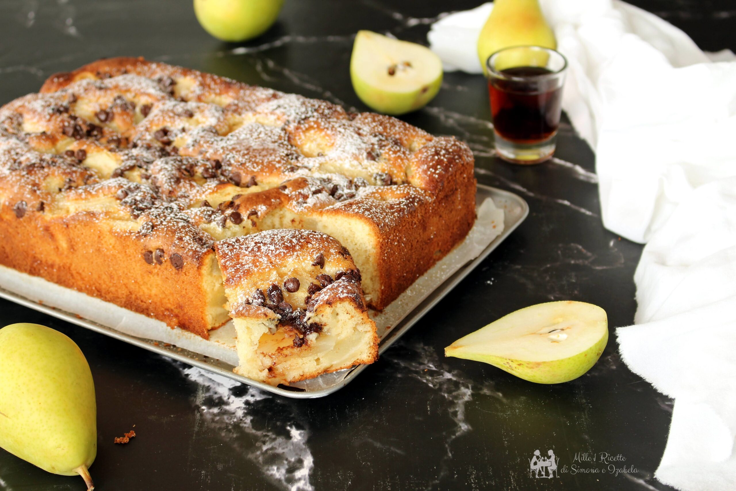 Torta di pere con marsala e cioccolato